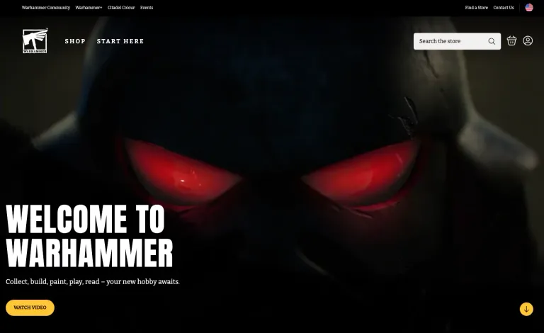 Warhammer homepage screenshot